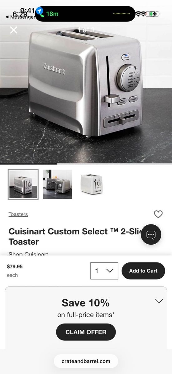 Cuisinart Custom Select 2-Slice Toaster - Stainless Steel, Multiple Settings