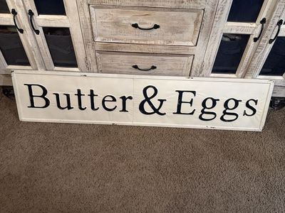 Butter & Eggs Metal Wall Sign Farmhouse Decor