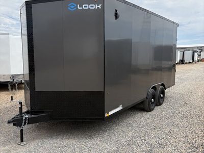 8.5x16 Look ST DLX Enclosed Cargo Trailer - 7'0" Interior - 7K GVWR - .080 PolyCor, Black Out Package, Rear Spoiler w/ Load