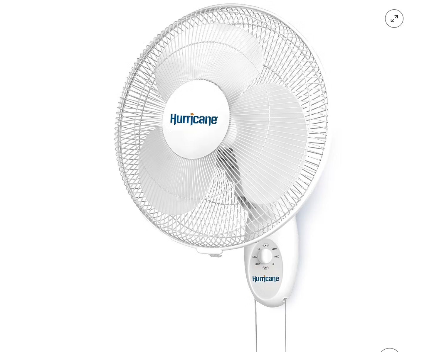 New Hurricane 16" Supreme Oscillating Wall Mount Fan, Quiet Corded Electric Air Cooling Unit