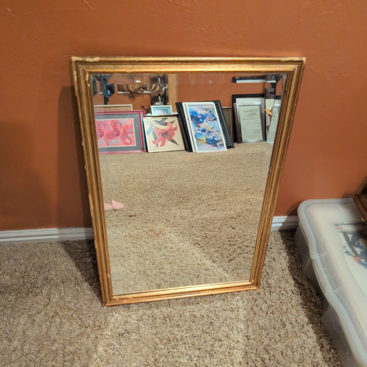 gold rectangular mirror