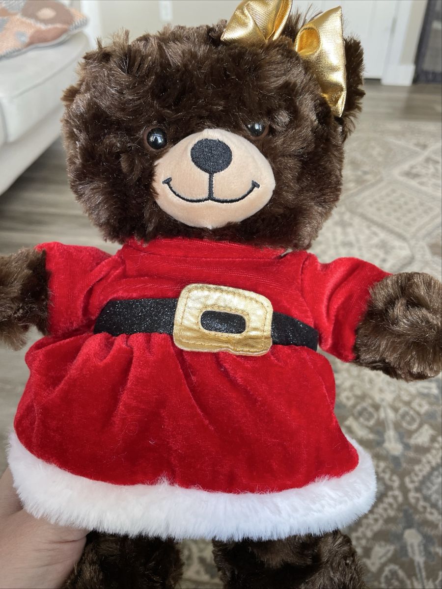 Build A Bear Brown Girl Bear Santa Mrs Claus 11 In