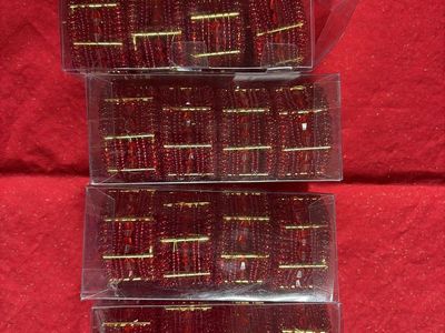 Red Beaded Napkin Rings – Holiday Table Decor – Multiple Sets