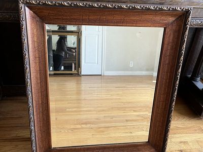 2 Large ornate wood framed mirrors