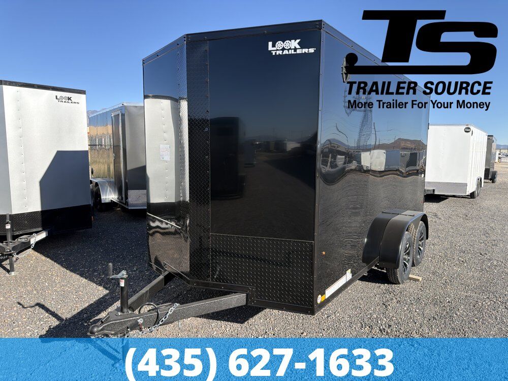 7x14 Look ST DLX Enclosed Cargo Trailer - 7'0" Interior - 7K GVWR - .080 PolyCor, Alloy Wheels, Black Out Package