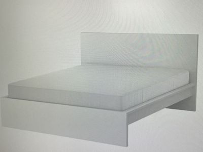 IKea White Malm Bed With Full Mattress