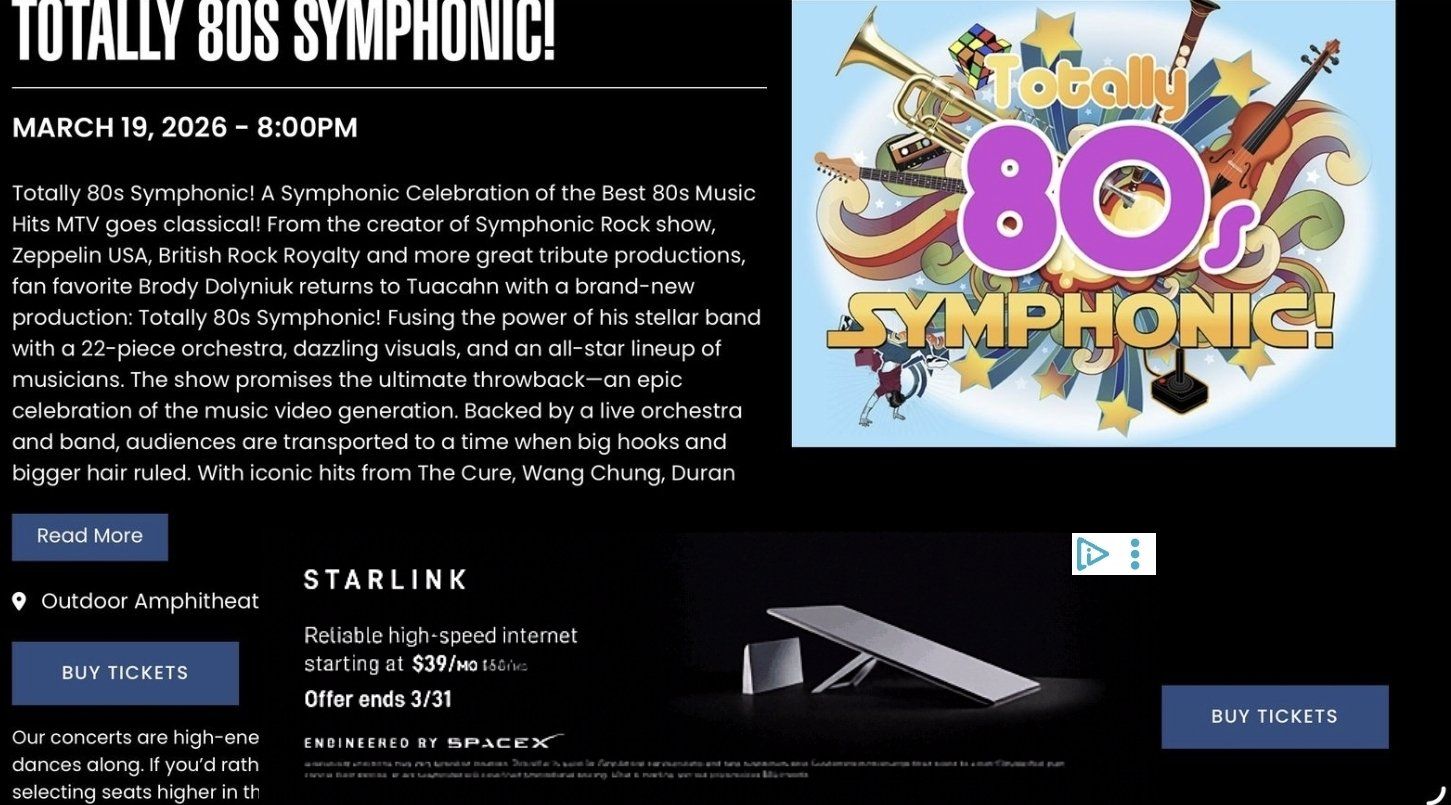 Tuacahn Totally 80s Symphonic March 19th