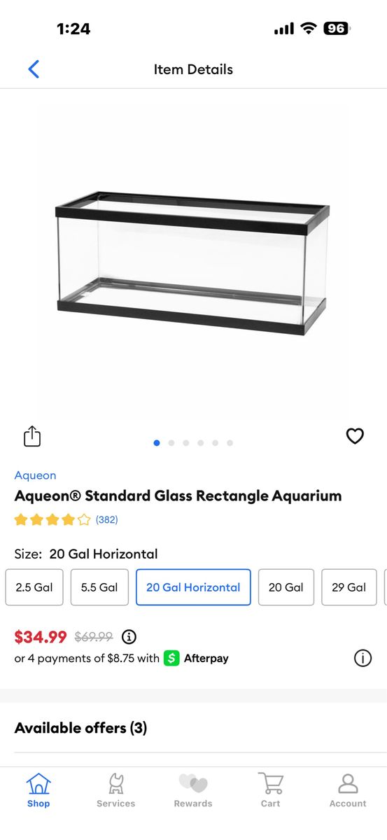 Aqueon Standard Glass Rectangle Aquarium - 20 Gallon Horizontal