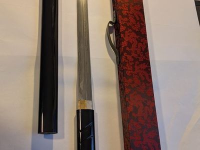 Damascus Double-Edged Sword with Case