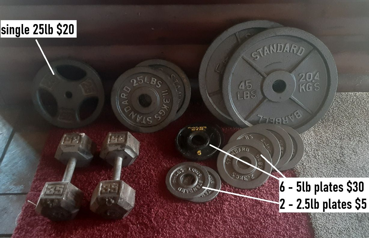 Plates and dumbbells