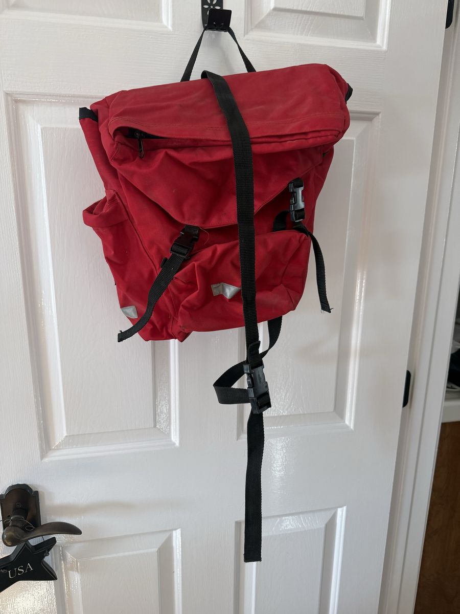Large red Novara bike cycling bag 15” tall 13” wide