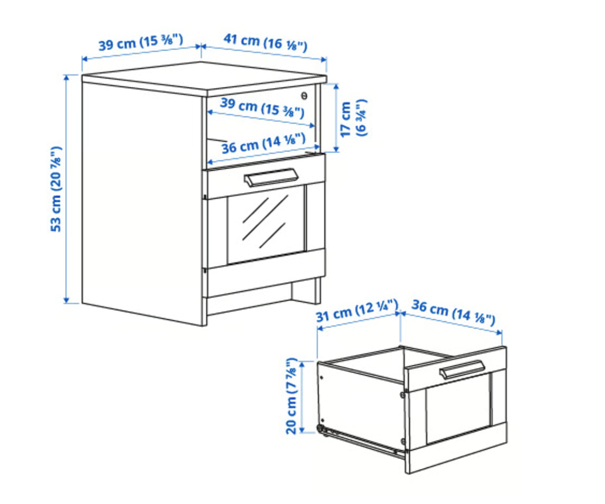 IKEA BRIMNES Nightstand – White – Excellent Condition
