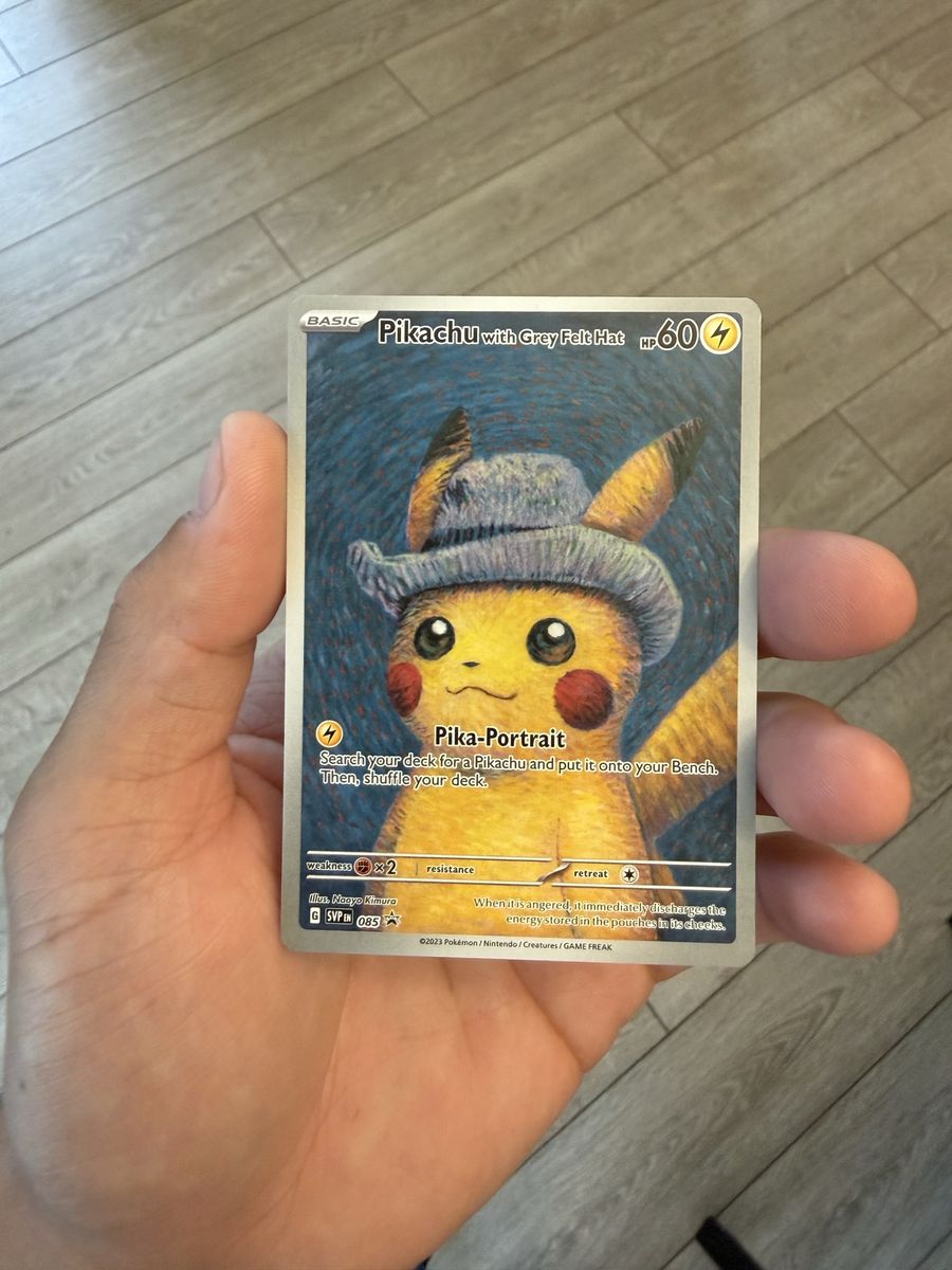 Pikachu grey felt hat and magikarp paldea evolved 
