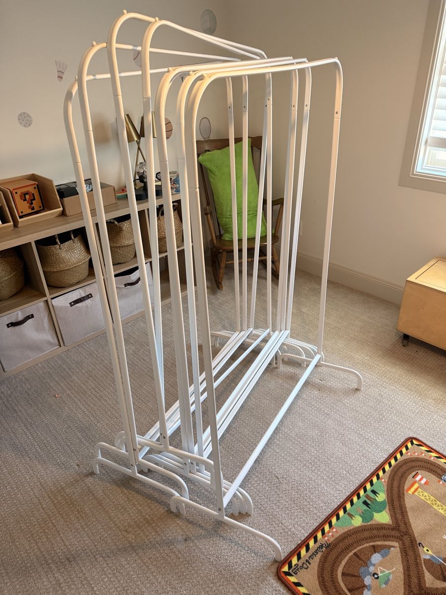 Free IKEA White Metal Clothing Racks 