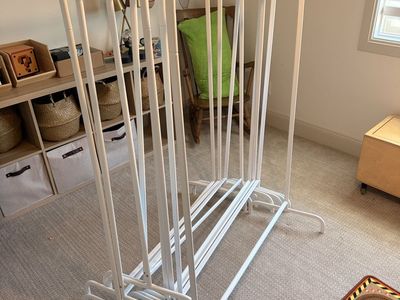 Free IKEA White Metal Clothing Racks