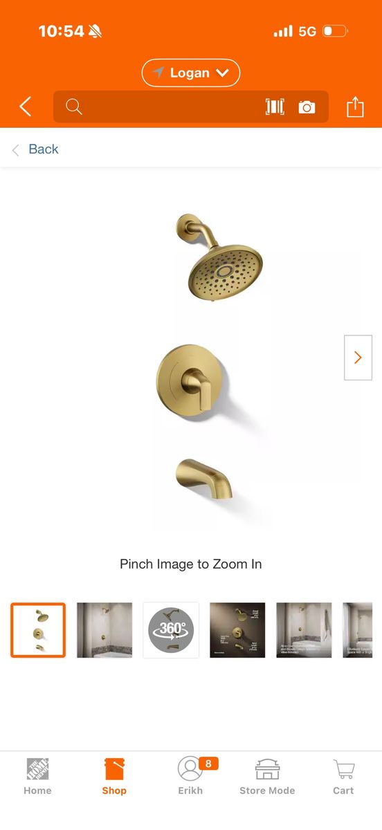 NEW KOHLER Cursiva Brushed Modern Brass Tub & Shower Faucet Set – Valve Included