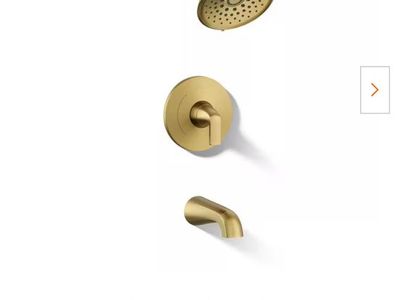 NEW KOHLER Cursiva Brushed Modern Brass Tub & Shower Faucet Set – Valve Included