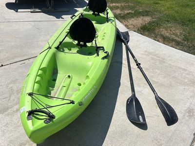 Emotion Spitfire 12T 12-Foot Tandem 2-Person Kayak with Paddles and Seats