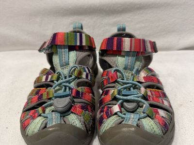 Keen toddler size 11 beach blue with stripes waterproof, hiking sandals