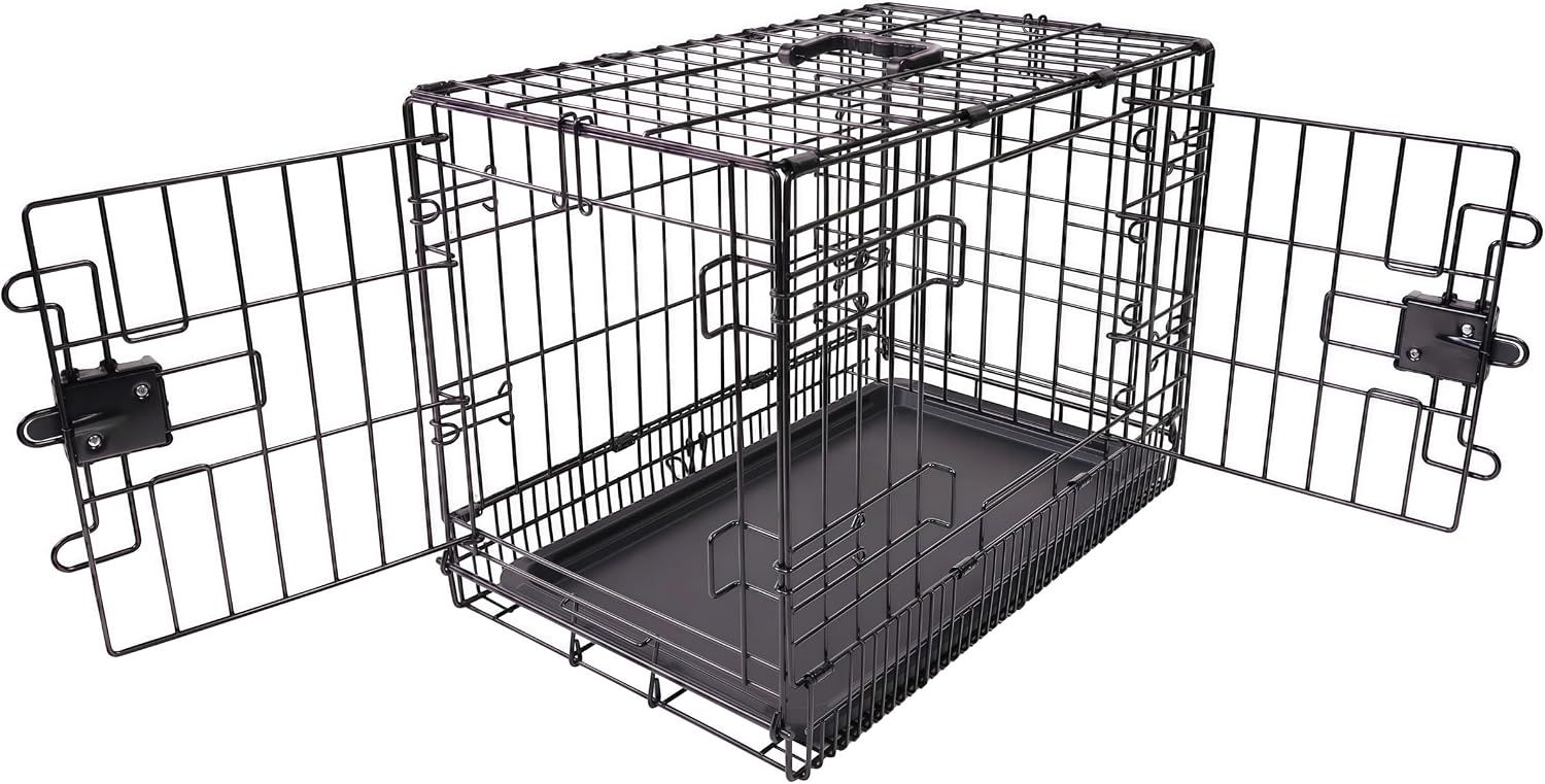 New Amazon Basics 22" Double-Door Dog Crate with Tray & Divider