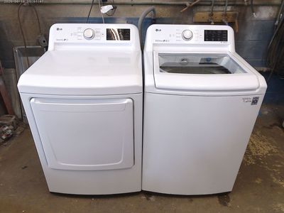 LG top load washer with matched electric dryer