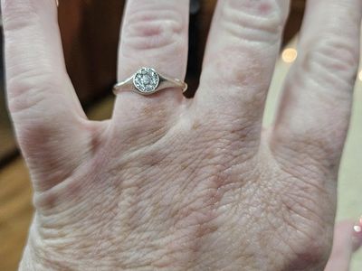 Sterling Silver Round Cluster Diamond Accent Ring