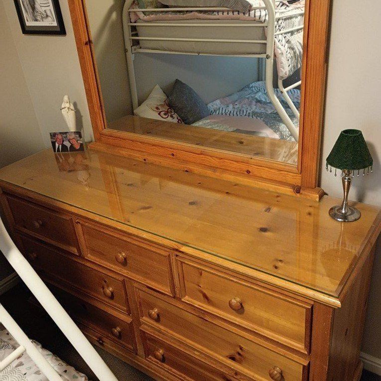 solid pine wood dresser and mirror OBO