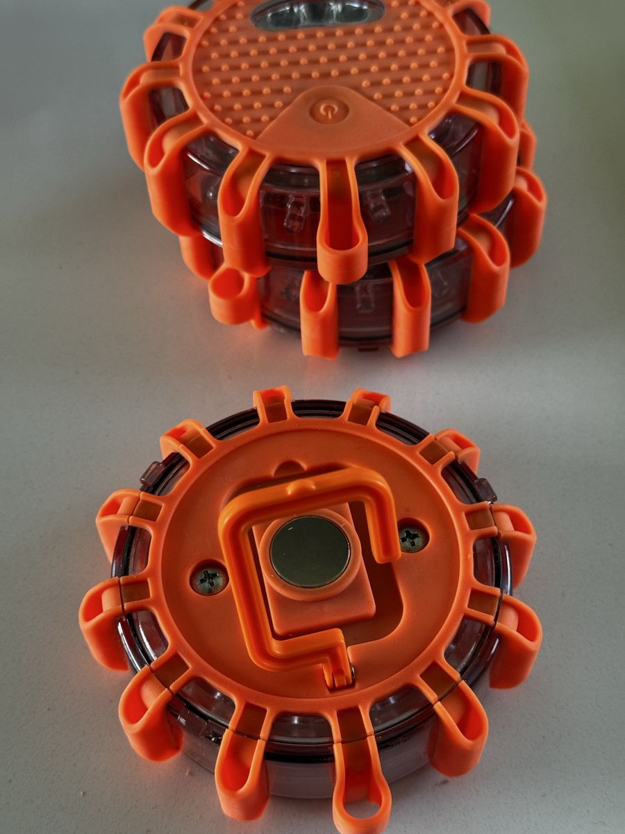 LED Safety Warning Flashing Magnetic Light Hazard Strobe Beacon Orange $7.98