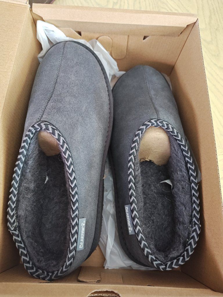 Brand New Bearpaw Men's Beau Gray Slipper Clogs - Size 12 (Runs Small)