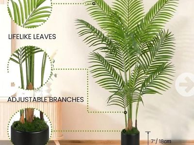 5FT Artificial Areca Palm Tree with Black Planter #549