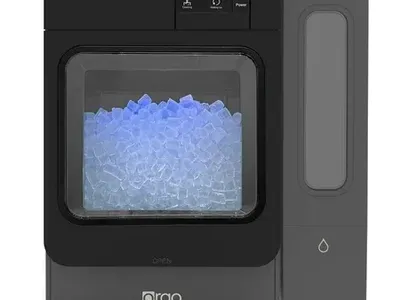 Orgo Products The Sonic Countertop Ice Maker, Nugget Ice Type, Black