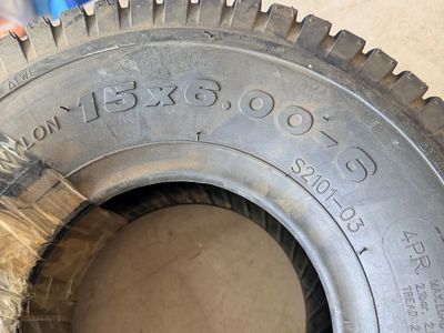 Unbranded 15x6.0-6 Nylon 2-Ply Lawn Mower Tire Tread S2101-03