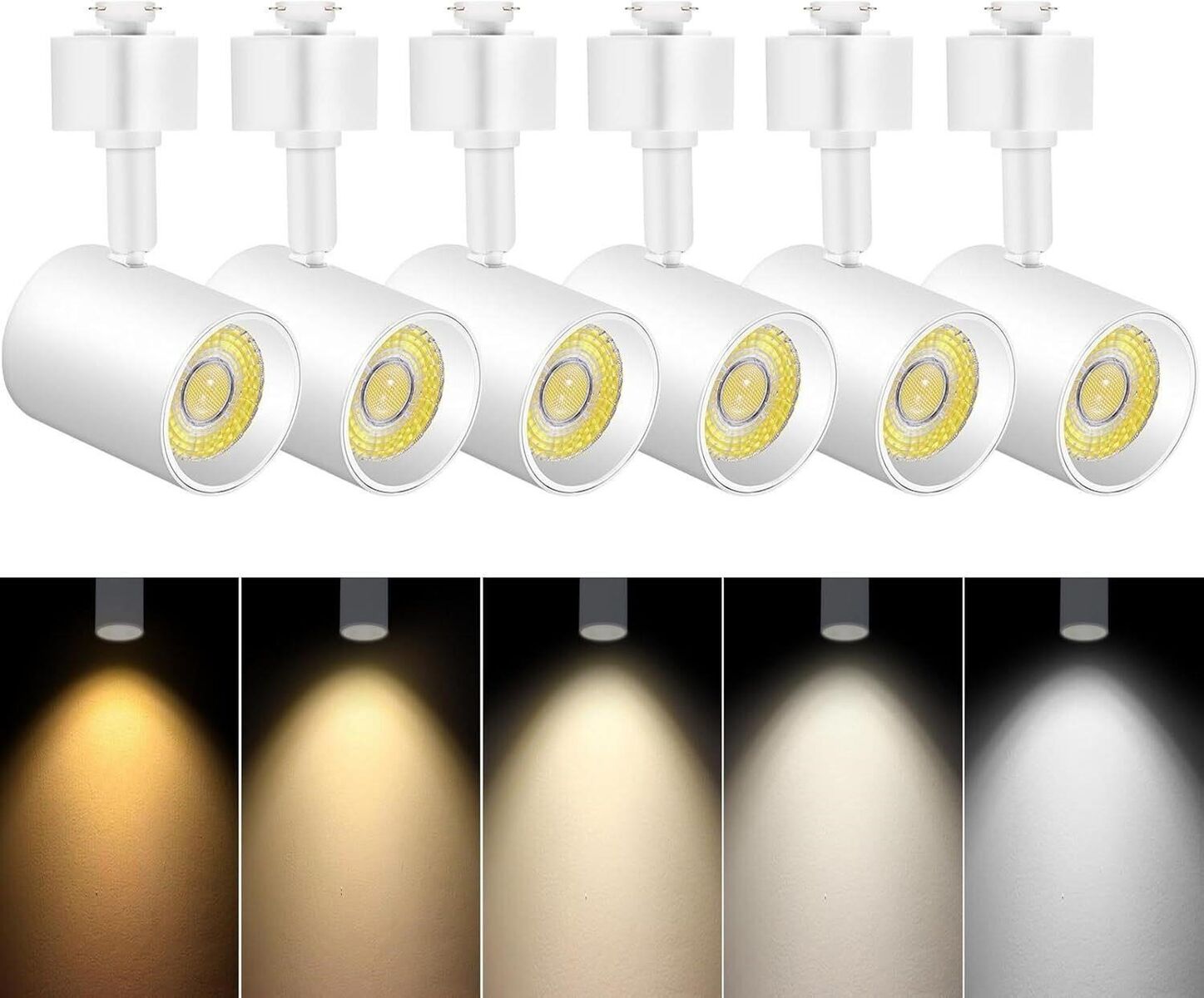 6PK VANoopee 5-Color J Track Lighting Heads 10W