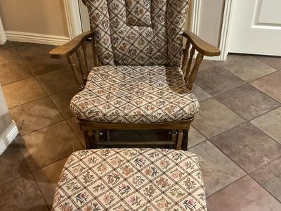 Wooden Glider Rocker with Matching Ottoman