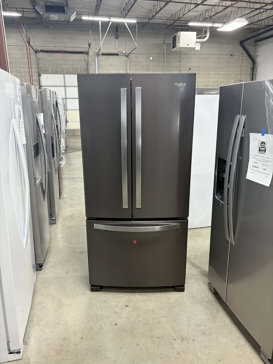 NEW WHIRLPOOL 33 INCH BLACK STAINLESS FRENCH DOOR
