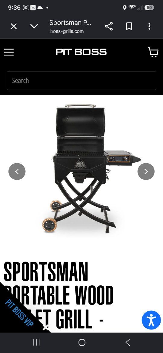 Pit Boss Sportsman PB260PSP2 Portable Wood Pellet Grill - Black, 387 sq. in. Cooking Area