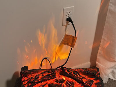 Electric Log Heater/Fireplace
