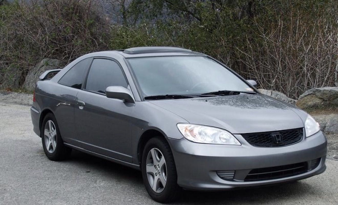 Gray Honda Civic Coupe with Sunroof 