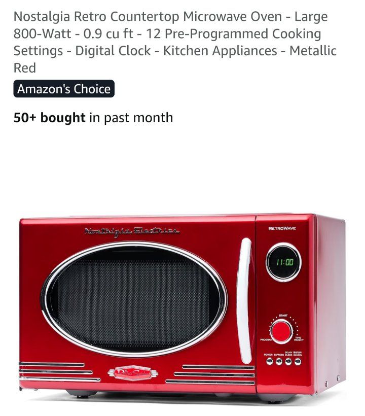 Nostalgia Retro Countertop Microwave 