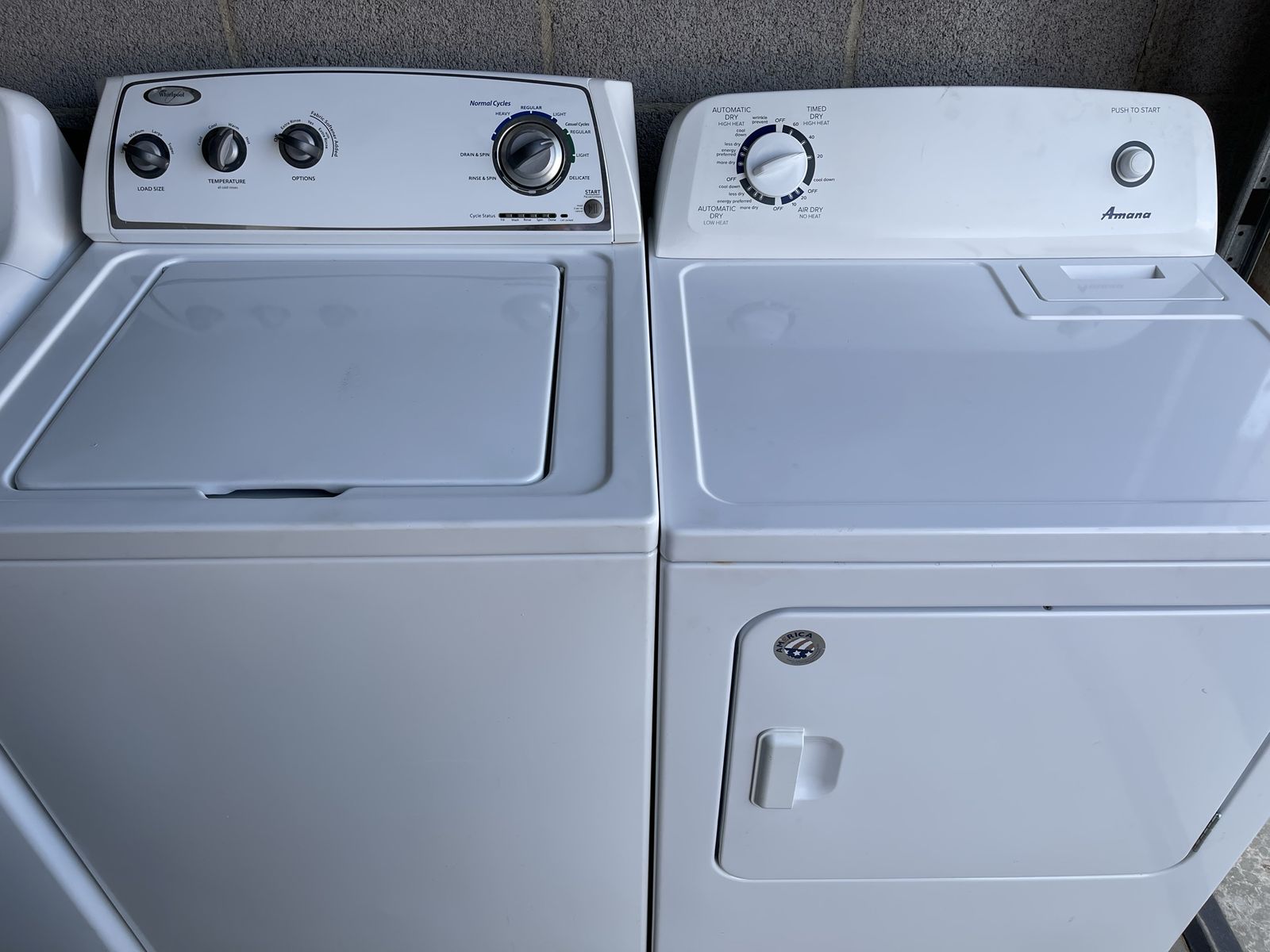 WHIRLPOOL LARGE CAPACITY WASHER AND ELECTRIC DRYER