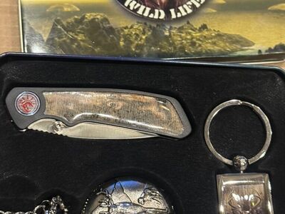 Wildlife Knife Pocket Watch Key Chain