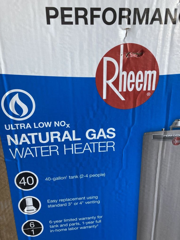 Rheem water heater 40 gallon gas
