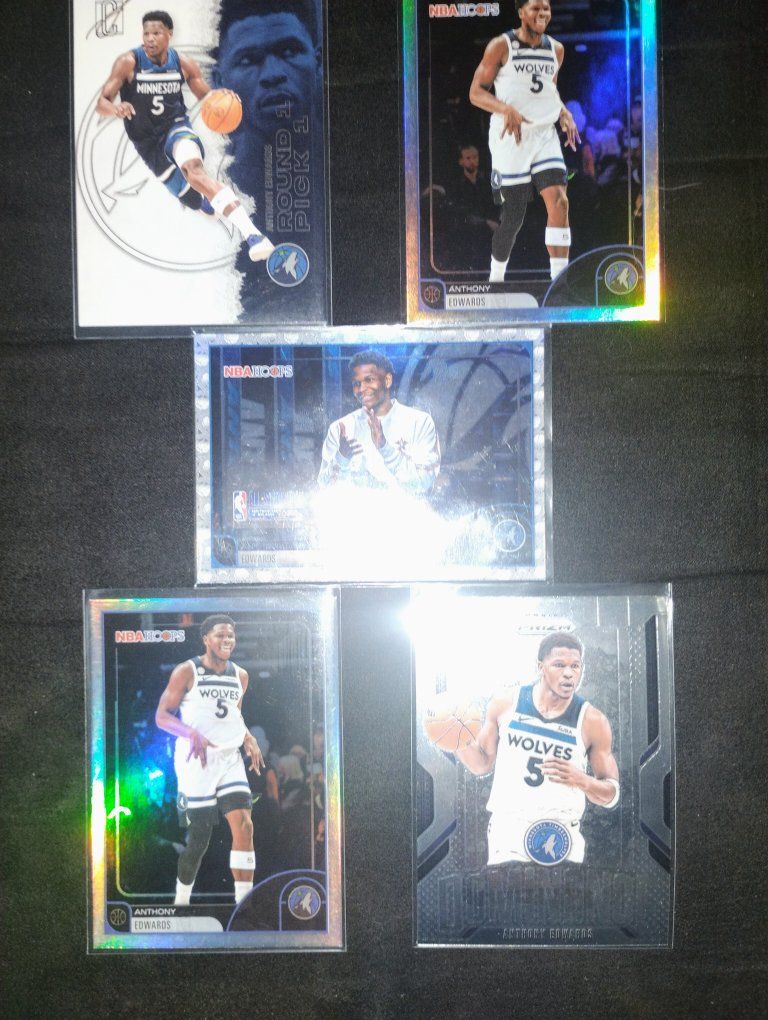 5 Anthony Edwards cards.