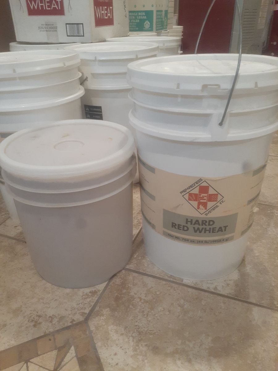 Buckets of wheat. Fifty cents a pound!