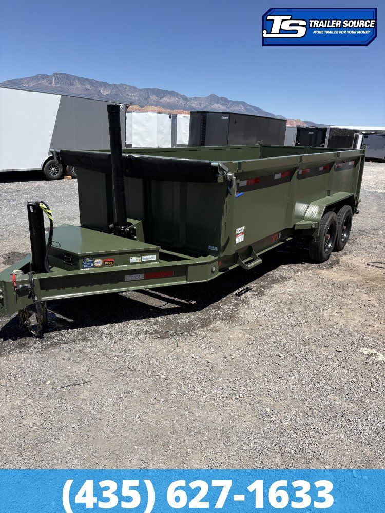 7x16 Maxx-D DTX Dump Trailer - 36" Sides - 17.5K GVWR - 7 Gauge Floor, Hydraulic Jack(s)