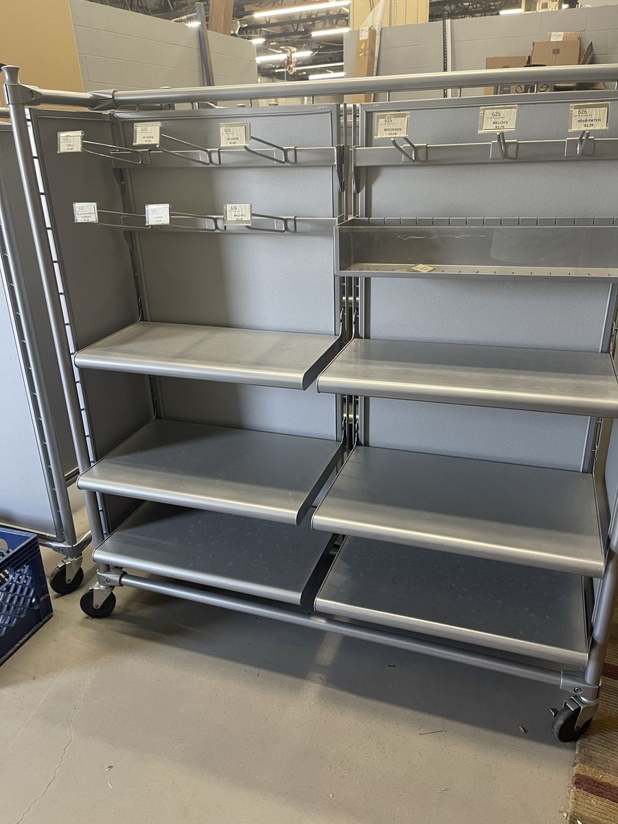 Retail Display Shelving Units on Wheels - Versatile, Durable Merchandising Fixture