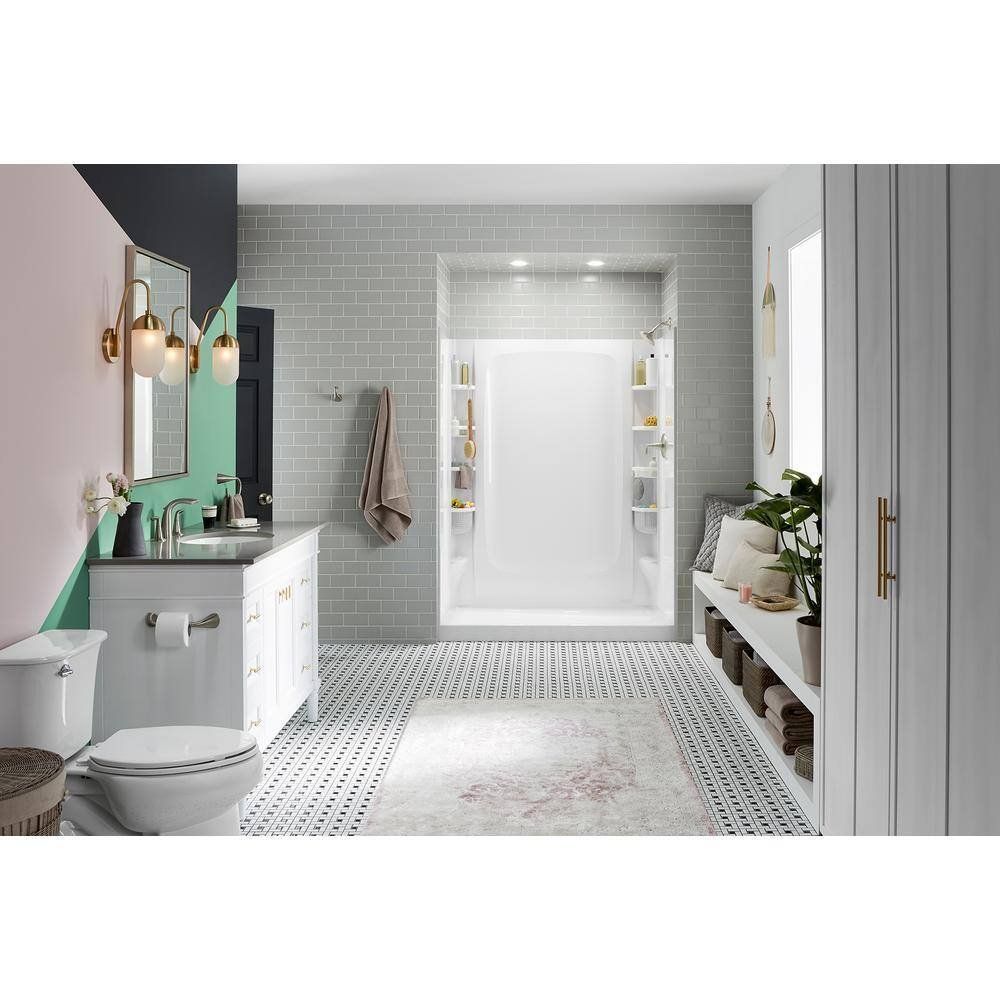 STORE+ 34x76 Alcove Shower End Wall White