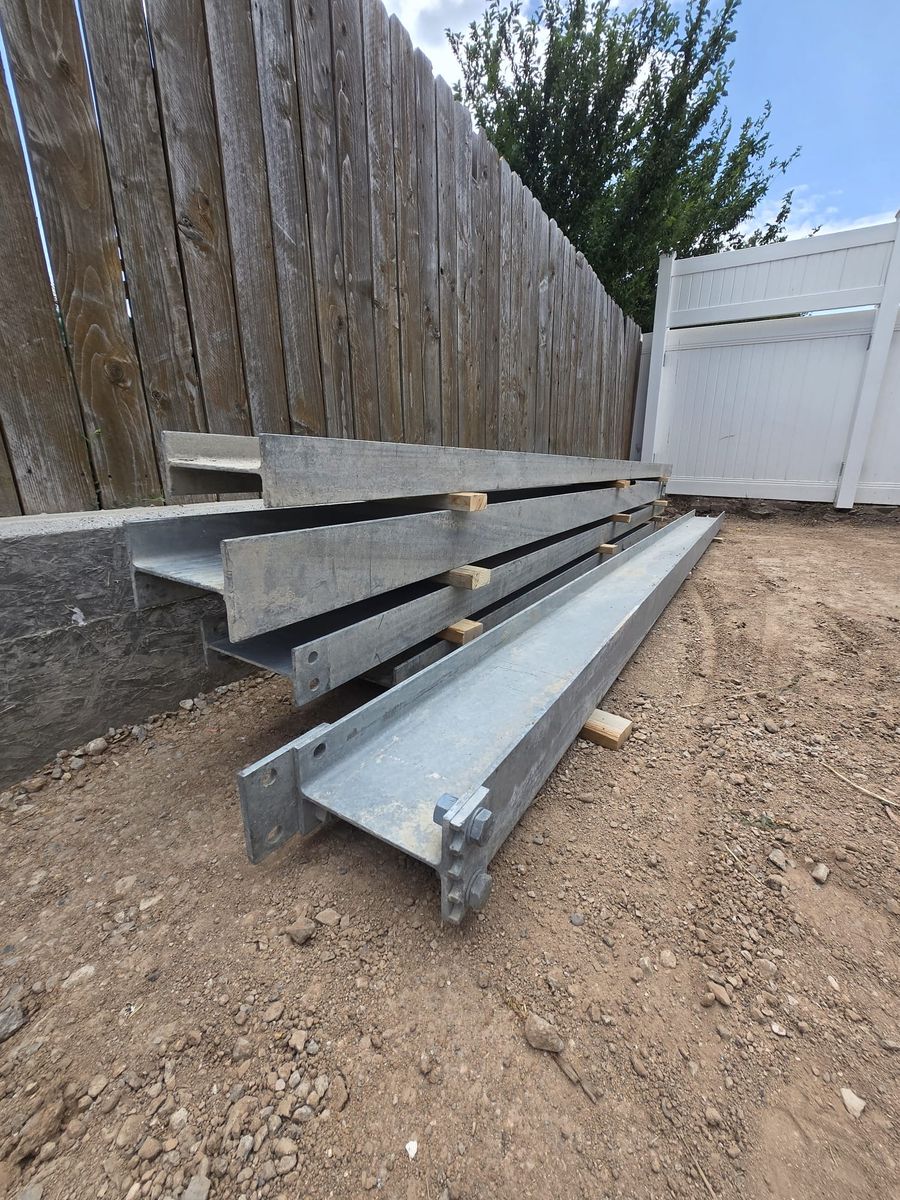 Galvanized steel beams 