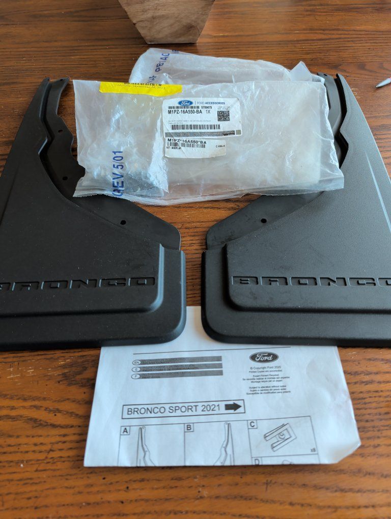 Genuine OEM  Ford Bronco Sport (2021+) Front Splash Guards Mud Flaps M1PZ-16A550-BA