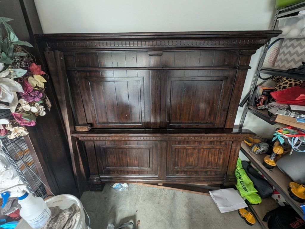 Solid Wood Queen Bedframe + Matching Mirror